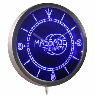 ADVPRO Massage Therapy Display Gift Shop Neon Sign LED Wall Clock nc0302 - Blue