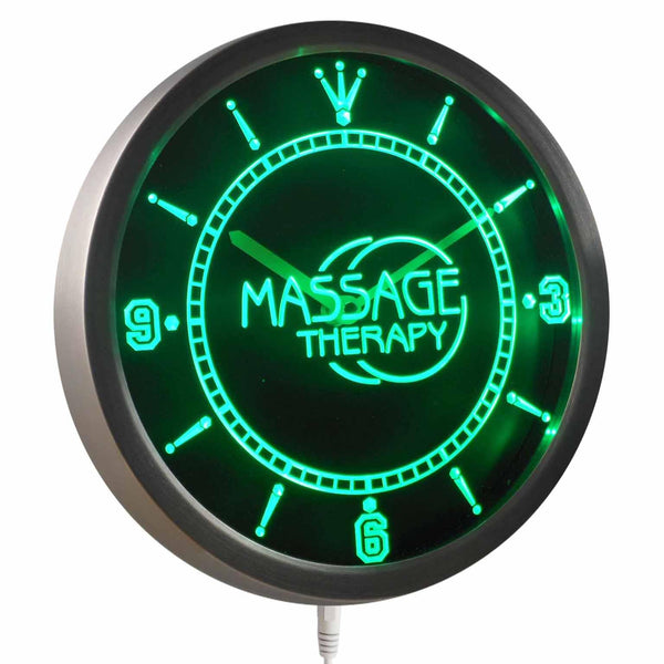 ADVPRO Massage Therapy Display Gift Shop Neon Sign LED Wall Clock nc0302 - Green