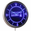 ADVPRO Cappuccino Espresso Coffee Neon Sign LED Wall Clock nc0304 - Blue