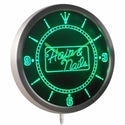 ADVPRO Hair & Nails Beauty Salon Neon Sign LED Wall Clock nc0305 - Green