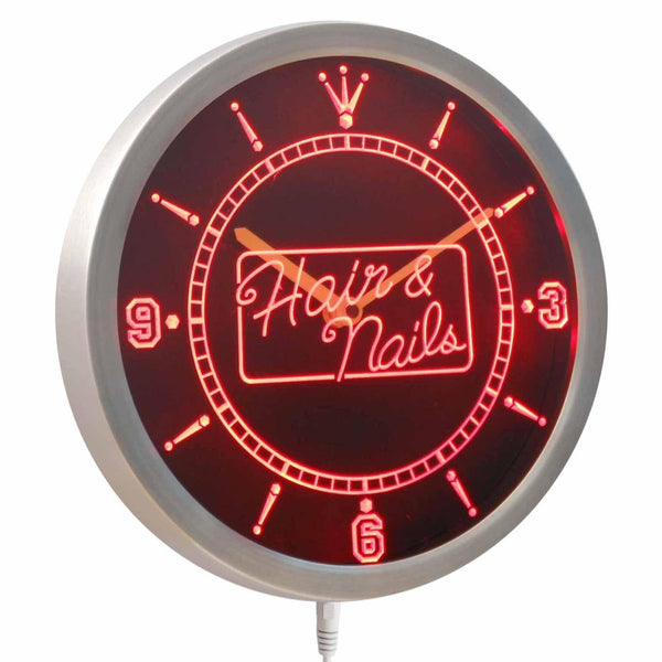 AdvPro - Hair & Nails Beauty Salon Neon Sign LED Wall Clock nc0305 - Neon Clock