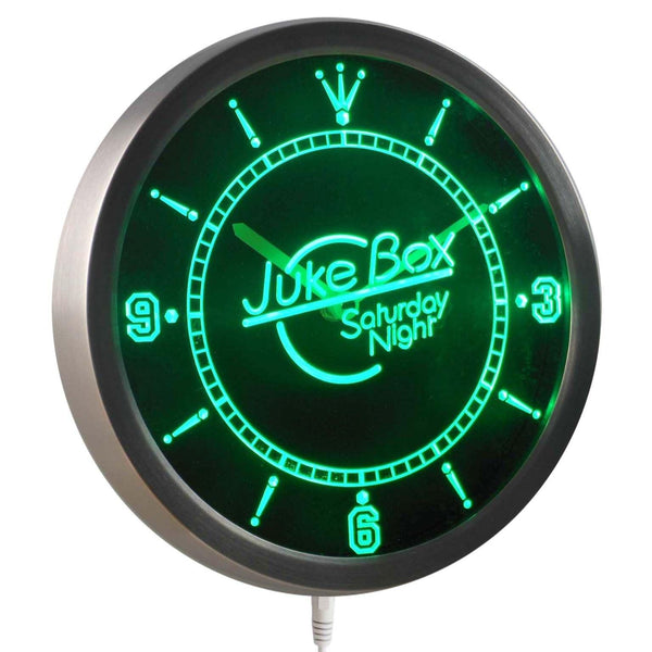 AdvPro - Juke Box Saturday Night Bar Pub Neon Sign LED Wall Clock nc0307 - Neon Clock