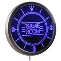 ADVPRO Game Room Kid Man Cave Neon Sign LED Wall Clock nc0310 - Blue