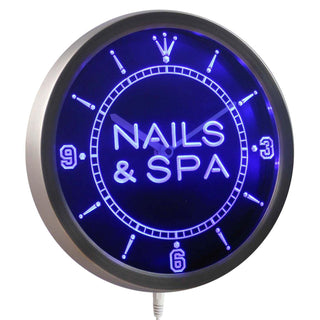 ADVPRO Nails & Spa Beauty Salon Neon Sign LED Wall Clock nc0313 - Blue