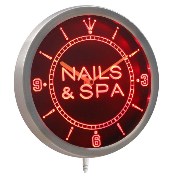 AdvPro - Nails & Spa Beauty Salon Neon Sign LED Wall Clock nc0313 - Neon Clock