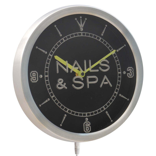 ADVPRO Nails & Spa Beauty Salon Neon Sign LED Wall Clock nc0313 - Multi-color