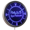 ADVPRO Nail Spa Pedicure Beauty Salon Neon Sign LED Wall Clock nc0314 - Blue