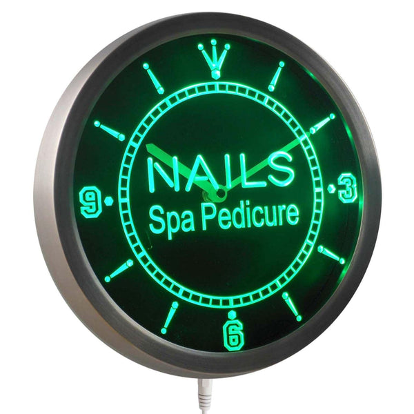 ADVPRO Nail Spa Pedicure Beauty Salon Neon Sign LED Wall Clock nc0314 - Green