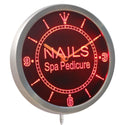 AdvPro - Nail Spa Pedicure Beauty Salon Neon Sign LED Wall Clock nc0314 - Neon Clock