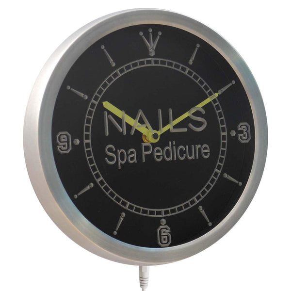ADVPRO Nail Spa Pedicure Beauty Salon Neon Sign LED Wall Clock nc0314 - Multi-color