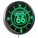 ADVPRO Route 66 Bar Beer Neon Sign LED Wall Clock nc0315 - Green