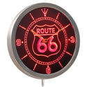 ADVPRO Route 66 Bar Beer Neon Sign LED Wall Clock nc0315 - Red