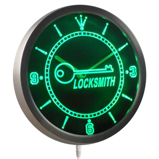 ADVPRO Locksmith Key Shop Owner Gift Neon Sign LED Wall Clock nc0316 - Green