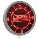 AdvPro - Antiques Shop Display Neon Sign LED Wall Clock nc0318 - Neon Clock