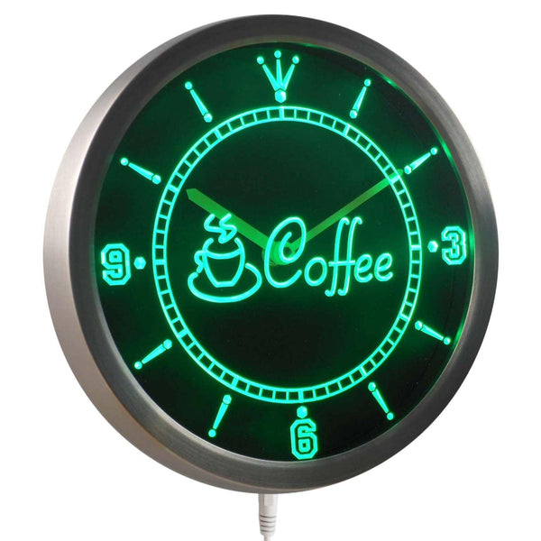 ADVPRO Coffee Cup Shop CAF? Neon Sign LED Wall Clock nc0319 - Green