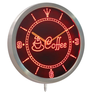 ADVPRO Coffee Cup Shop CAF? Neon Sign LED Wall Clock nc0319 - Red