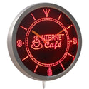 ADVPRO Internet Cafe Cup Shop Neon Sign LED Wall Clock nc0323 - Red