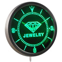 AdvPro - Jewelry Diamond Shop Neon Sign LED Wall Clock nc0325 - Neon Clock