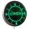 ADVPRO Open Neon Sign LED Wall Clock nc0326 - Green