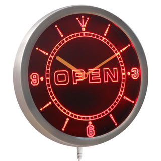 ADVPRO Open Neon Sign LED Wall Clock nc0326 - Red
