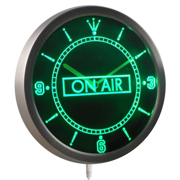 ADVPRO On Air Studio Recording Neon Sign LED Wall Clock nc0327 - Green