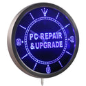 ADVPRO PC Repair & Upgrade Computer Neon Sign LED Wall Clock nc0332 - Blue