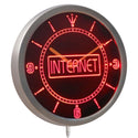 ADVPRO Internet Cafe Service Neon Sign LED Wall Clock nc0333 - Red