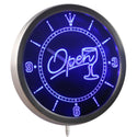 ADVPRO Open Cocktails Bar Beer Neon Sign LED Wall Clock nc0334 - Blue