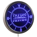 ADVPRO Tattoo Piercing Neon Sign LED Wall Clock nc0341 - Blue