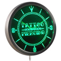 ADVPRO Tattoo Piercing Neon Sign LED Wall Clock nc0341 - Green