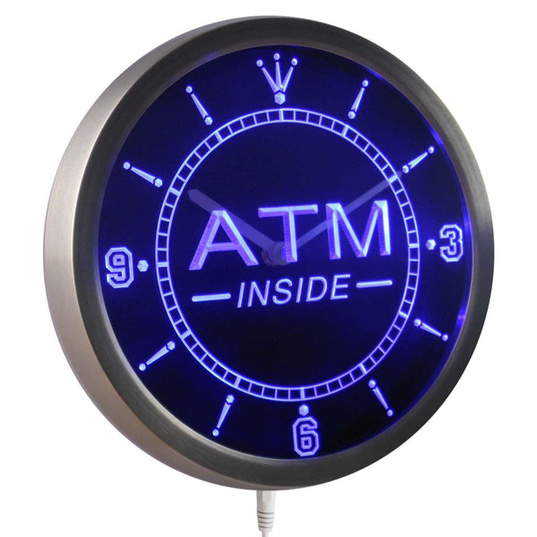 ADVPRO ATM Inside Display Gift Neon Sign LED Wall Clock nc0342 - Blue