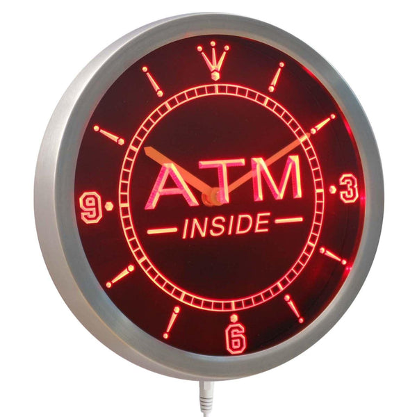 AdvPro - ATM Inside Display Gift Neon Sign LED Wall Clock nc0342 - Neon Clock