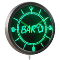ADVPRO Bar Beer Cup Mug Cheers Pub Club Neon Sign LED Wall Clock nc0343 - Green