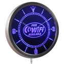 ADVPRO Free Wi-Fi Available Neon Sign LED Wall Clock nc0345 - Blue