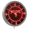 AdvPro - Studio On The Air Microphone Neon Sign LED Wall Clock nc0349 - Neon Clock