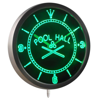 ADVPRO Pool Hall Room Bar Beer Neon Sign LED Wall Clock nc0350 - Green
