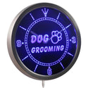 ADVPRO Dog Grooming Pet Shop Neon Sign LED Wall Clock nc0352 - Blue
