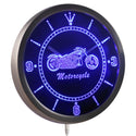 ADVPRO Motorcycle Bike Sales Services Neon Sign LED Wall Clock nc0355 - Blue