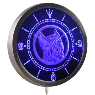 ADVPRO Pit Bull Dog Shop Pet Animals Neon Sign LED Wall Clock nc0356 - Blue