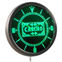 ADVPRO Casino Poker Game Room Bar Beer Neon Sign LED Wall Clock nc0358 - Green