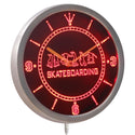 ADVPRO Skateboarding Training Game Neon Sign LED Wall Clock nc0359 - Red