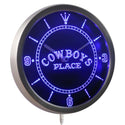 AdvPro - Western Cowboys Place Bar Beer Neon Sign LED Wall Clock nc0363 - Neon Clock