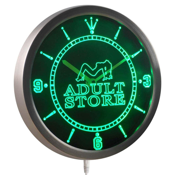 ADVPRO Adult Store Toy Shop Neon Sign LED Wall Clock nc0364 - Green