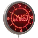 ADVPRO Auto Insurance Display Gift Neon Sign LED Wall Clock nc0367 - Red