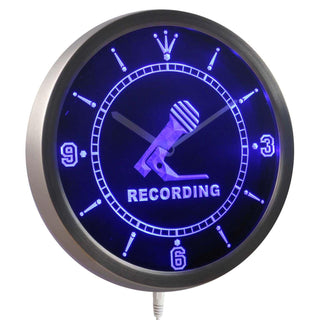 ADVPRO Recording Studio Display Neon Sign LED Wall Clock nc0369 - Blue