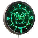 ADVPRO Bar is Open Palm Tree Neon Sign LED Wall Clock nc0371 - Green