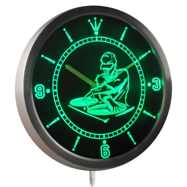 ADVPRO DJ Disc Jockey Disco Music Bar Beer Neon Sign LED Wall Clock nc0372 - Green