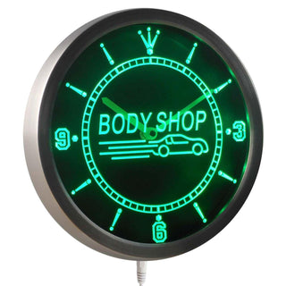 ADVPRO Auto Body Shop Neon Sign LED Wall Clock nc0373 - Green