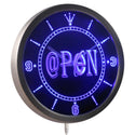 ADVPRO Internet Open @ Neon Sign LED Wall Clock nc0377 - Blue