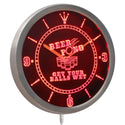 ADVPRO Beer Pong Get Your Balls Wet Bar Neon Sign LED Wall Clock nc0378 - Red